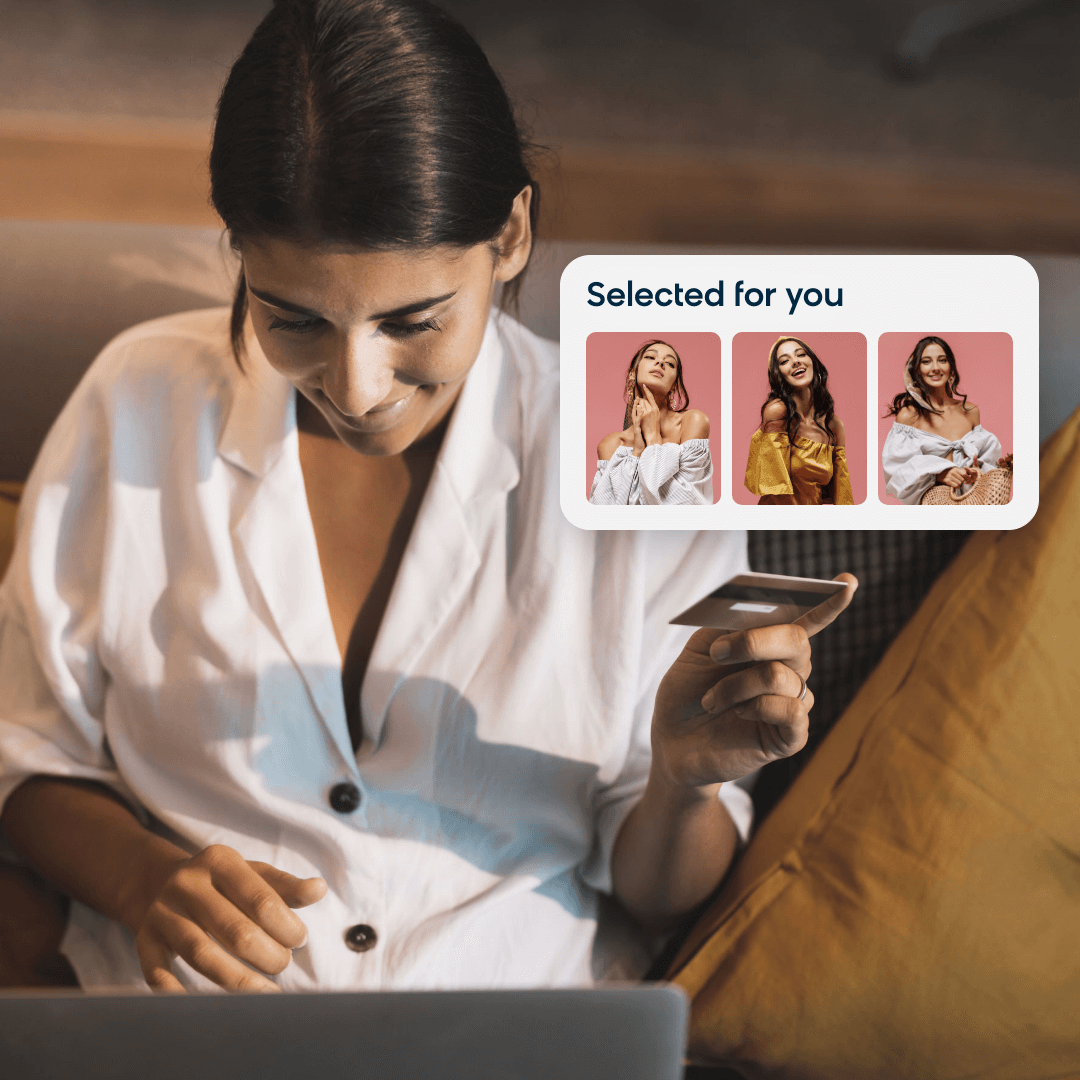 Woman shopping on her laptop