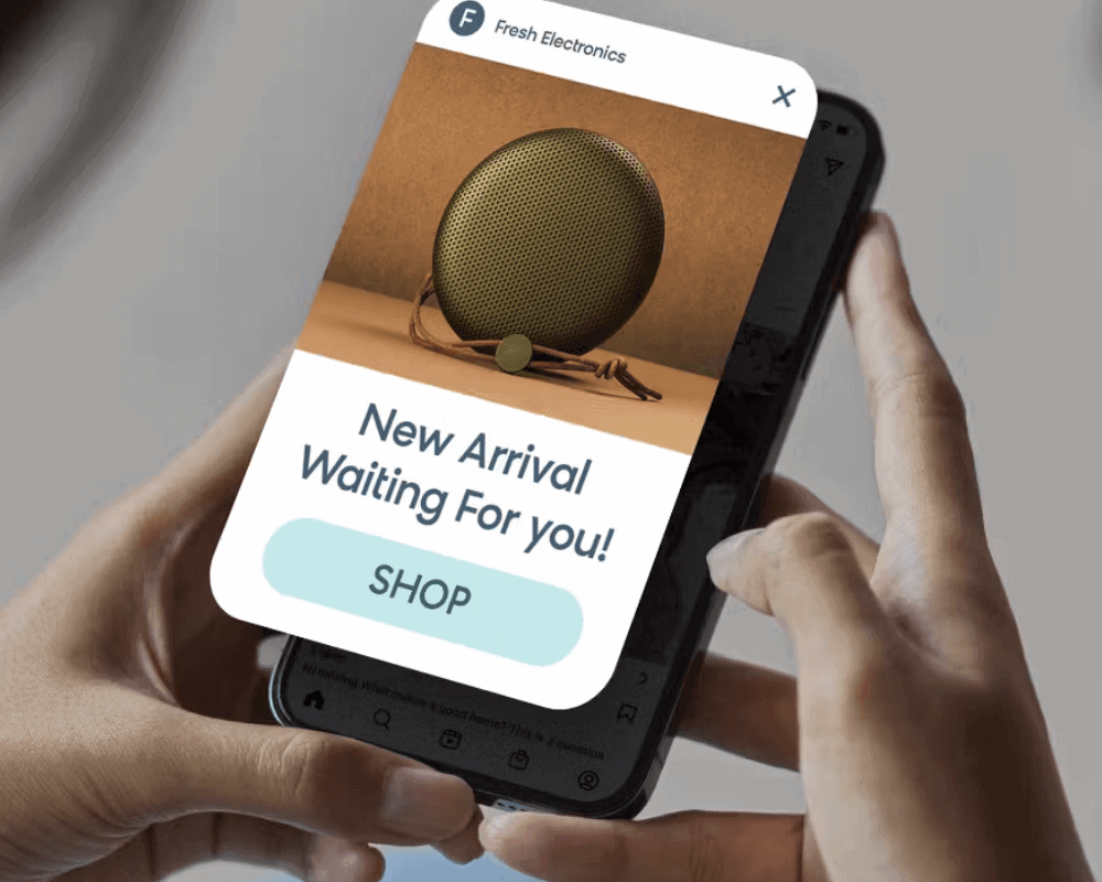 Product recommendation displayed on a phone