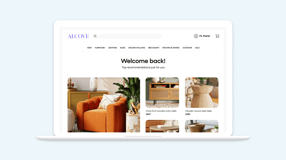 Bloomreach showing how their product can automatically recommend trending and seasonal products to visitors, enhancing UX and increasing sales