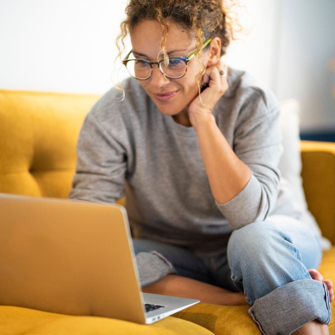 Woman sitting at computer