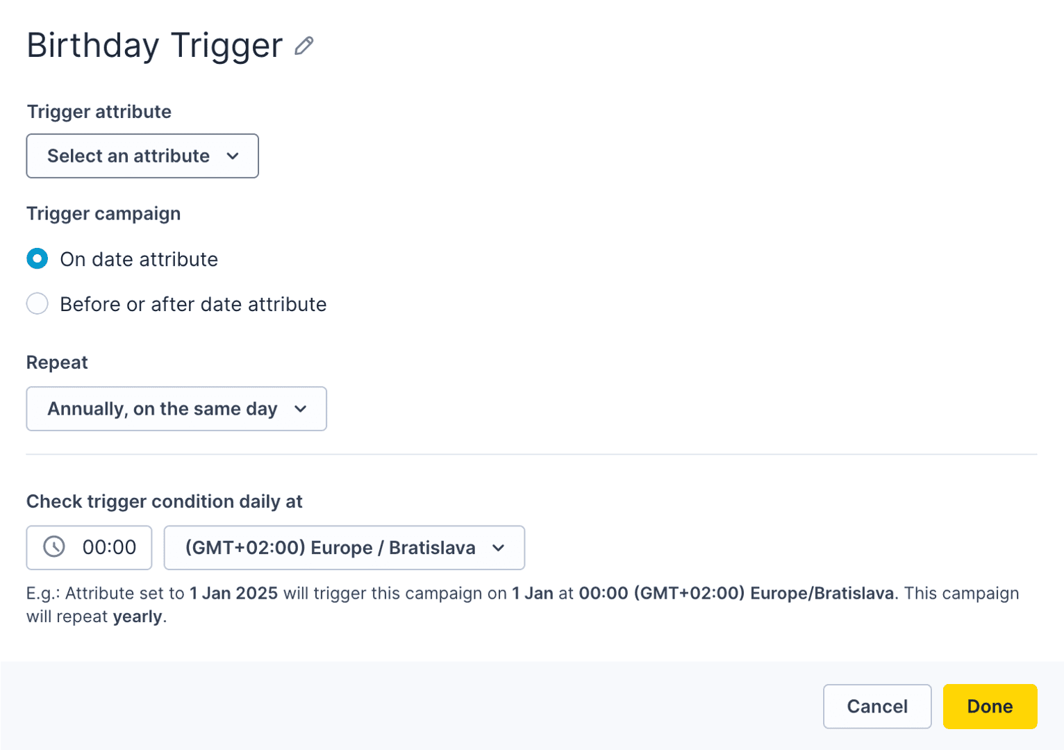 On Date Attribute Trigger
