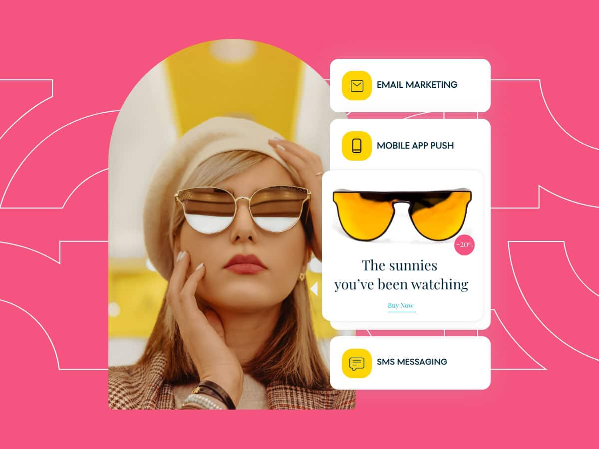 Mobile app push for sunglasses ad