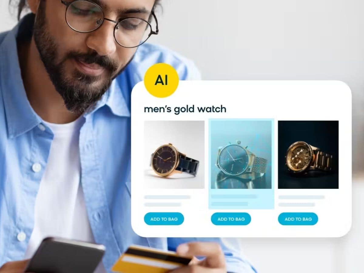 Man looking at search results