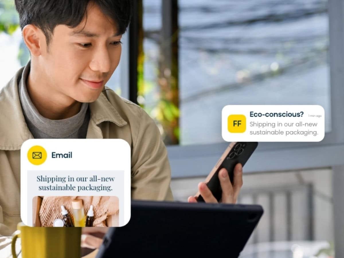 Man receiving a personalized offer on his phone