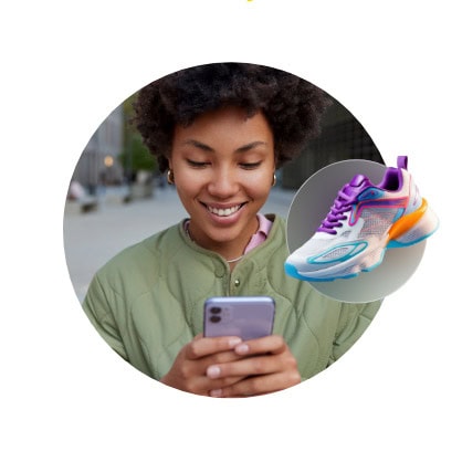 Loomi AI helping shopper find the right shoe in product suite example